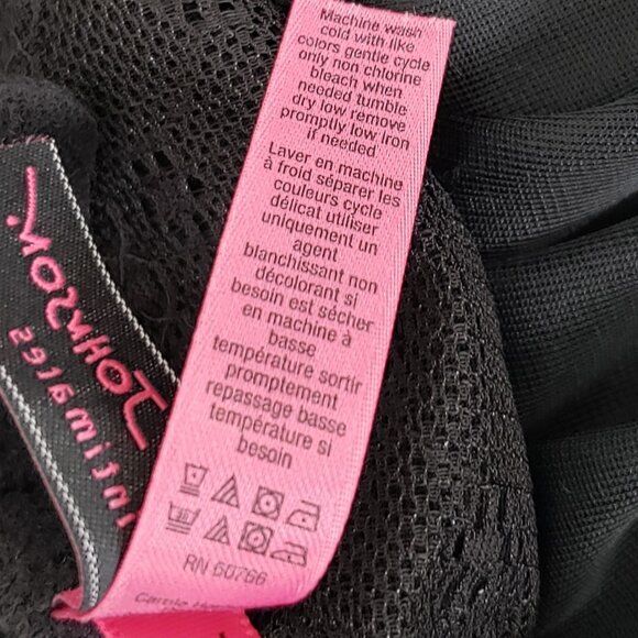 Vintage Betsey Johnson Intimates Babydoll Negligee Size S Black Sheer Pink Bows - Picture 8 of 10